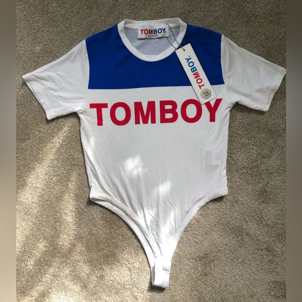 TOMBOY Babe Bodysuit NWT Red White Blue XS